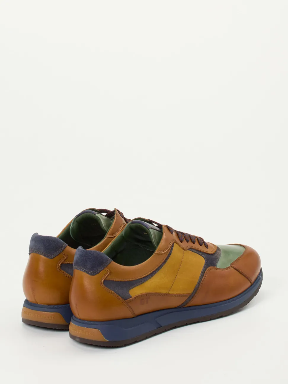 Galizio Torresi – Sneaker aus Leder-Mix cognacfarben
