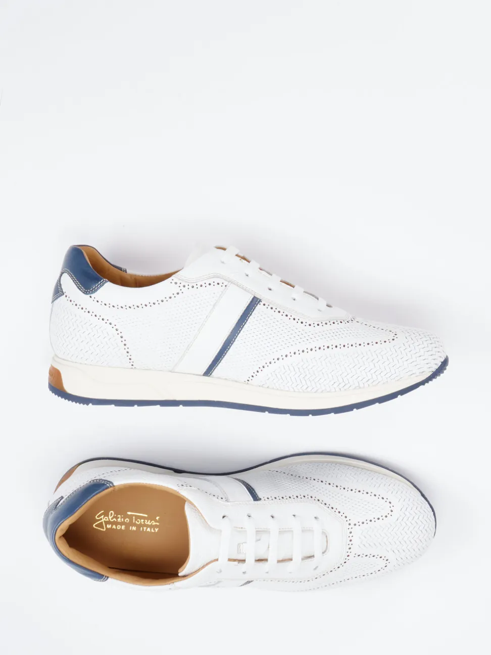 Galizio Torresi – Sneaker aus genarbtem Leder Off-White