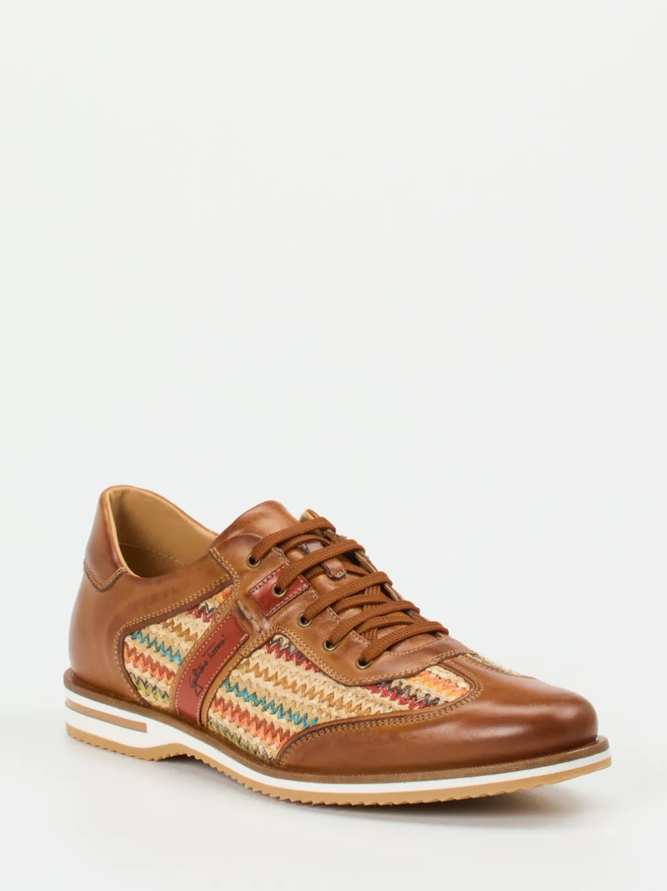 Galizio Torresi – Sneaker aus Kalbleder cognacfarben