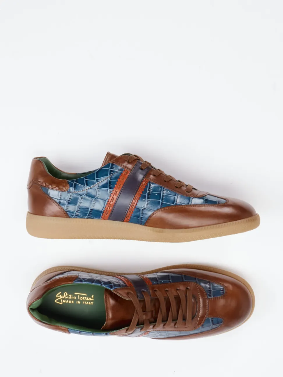 Galizio Torresi – Sneaker aus Kalbleder mit Kroko-Prägung