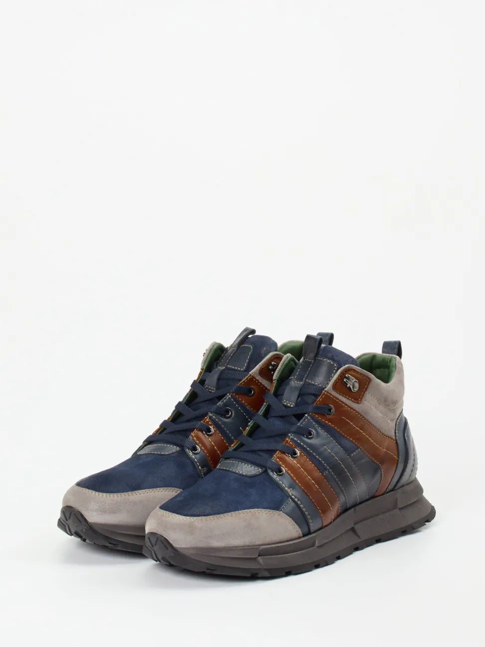 Galizio Torresi – Sneaker aus Veloursleder dunkelblau