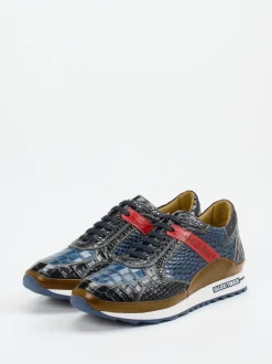 Galizio Torresi – Sneaker aus geprägtem Leder blau