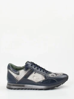 Galizio Torresi – Sneaker aus geprägtem Leder dunkelblau