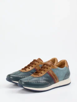 Galizio Torresi – Sneaker aus Leder-Mix in Petrol