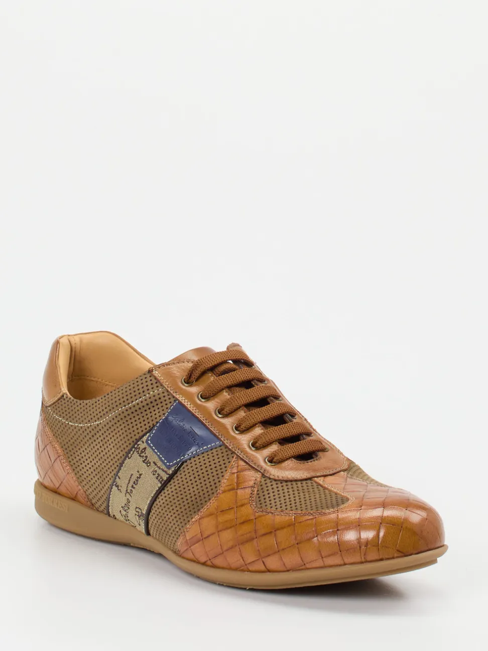 Galizio Torresi – Sneaker aus geprägtem Leder cognac