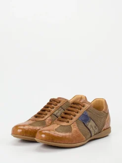 Galizio Torresi – Sneaker aus geprägtem Leder cognac