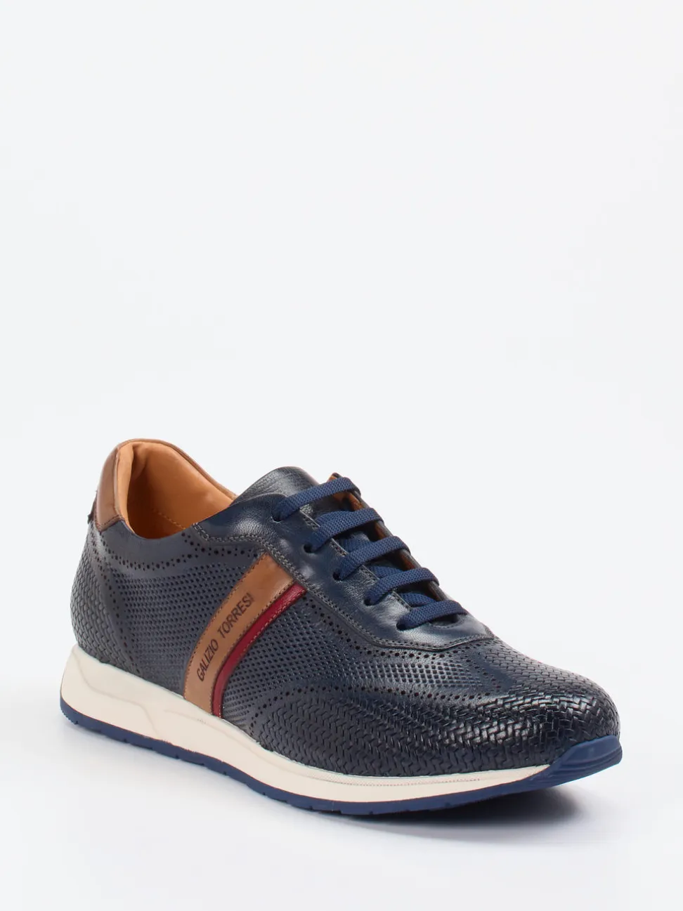 Galizio Torresi – Sneaker aus perforiertem Leder Dunkelblau