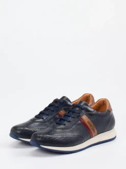 Galizio Torresi – Sneaker aus perforiertem Leder Dunkelblau