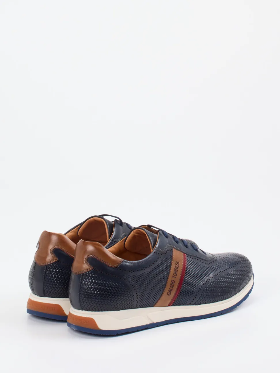 Galizio Torresi – Sneaker aus perforiertem Leder Dunkelblau