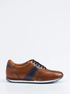 Galizio Torresi – Sneaker aus Kalbleder cognacfarben