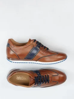 Galizio Torresi – Sneaker aus Kalbleder cognacfarben