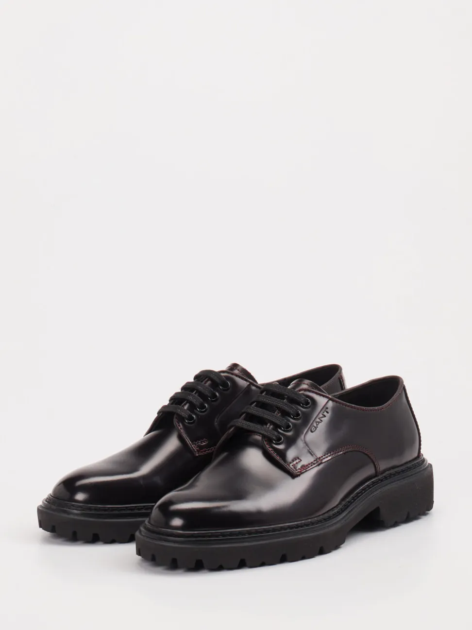 Gant – Derby-Schnürschuh aus Hochglanzleder Bordeaux