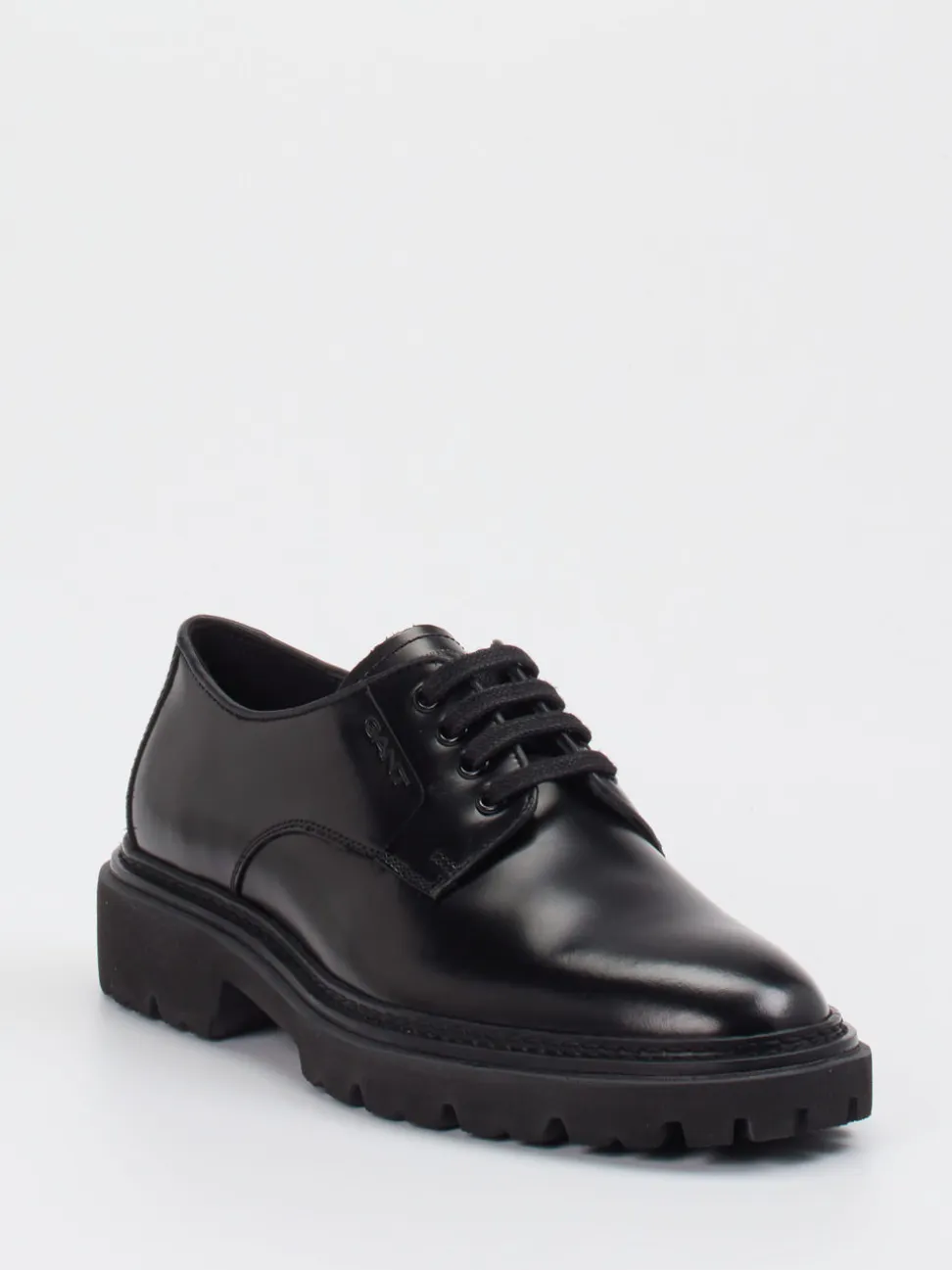 Gant – Derby-Schnürschuhe aus Hochglanzleder Schwarz
