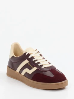 Gant – Retro-Sneaker aus Velour/Leder weinrot