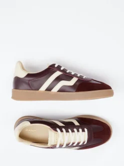 Gant – Retro-Sneaker aus Velour/Leder weinrot