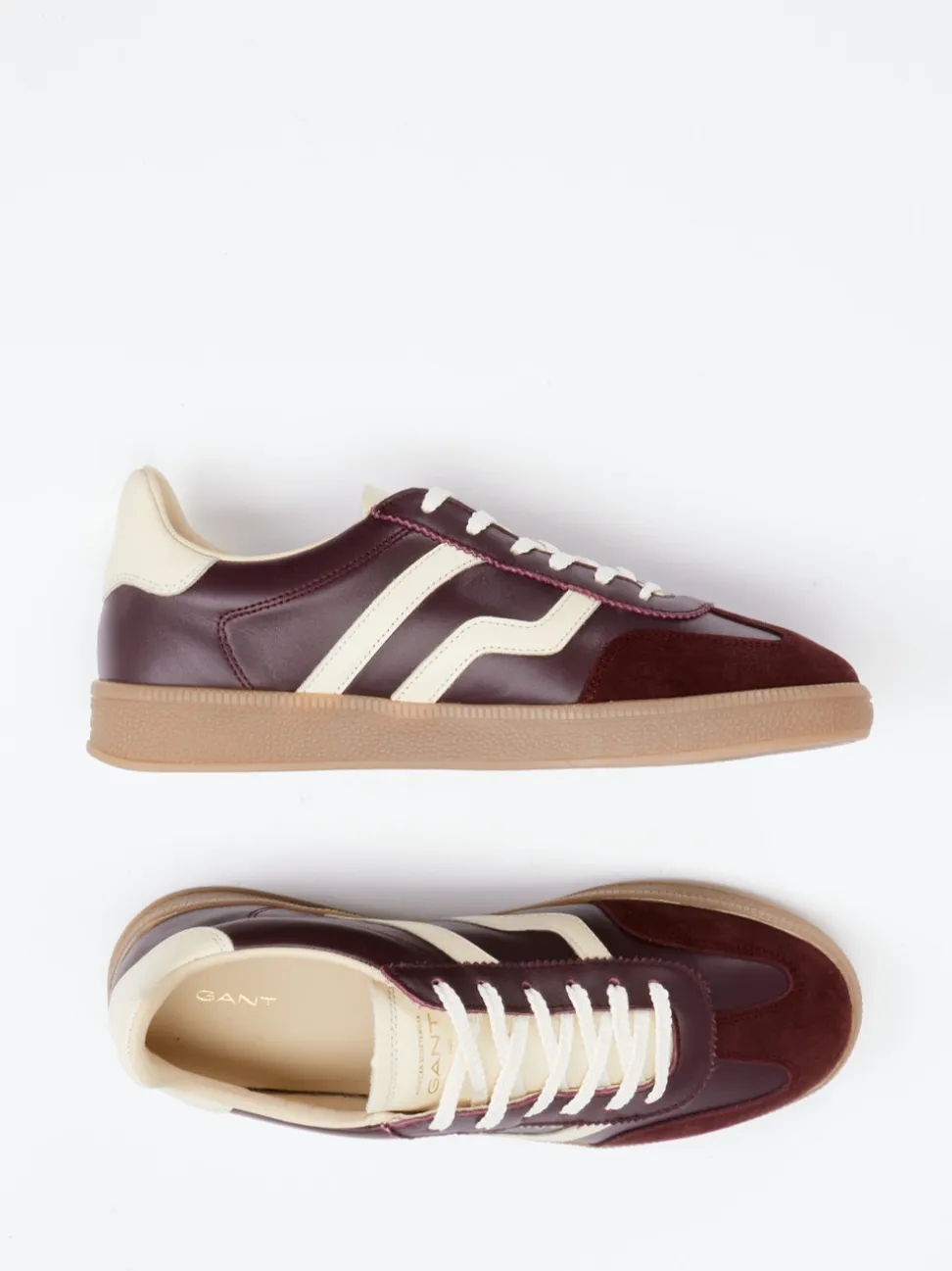 Gant – Retro-Sneaker aus Velour/Leder weinrot
