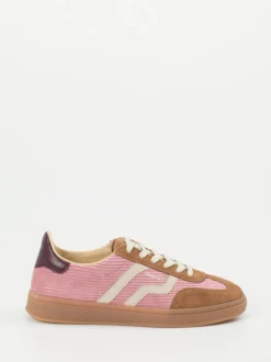 Gant – Retro-Sneaker aus Veloursleder und Cord in Rosa