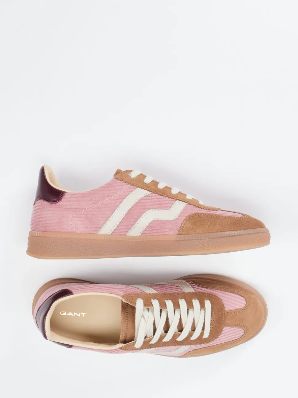Gant – Retro-Sneaker aus Veloursleder und Cord in Rosa