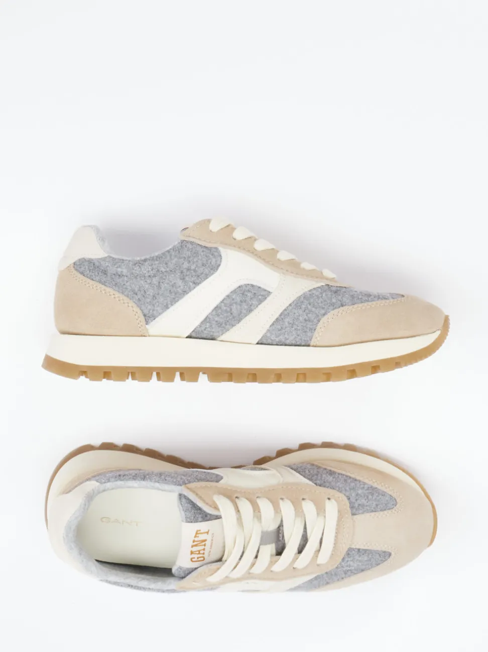 Gant – Retro-Sneaker aus Veloursleder beige