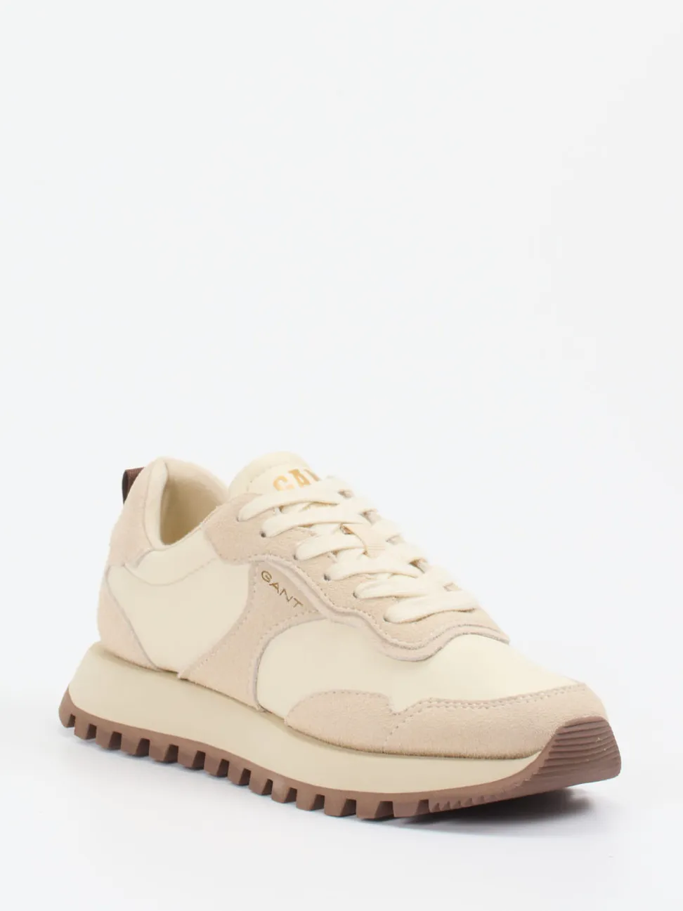Gant – Retro-Sneaker aus Veloursleder und Textil beige