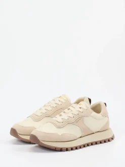 Gant – Retro-Sneaker aus Veloursleder und Textil beige