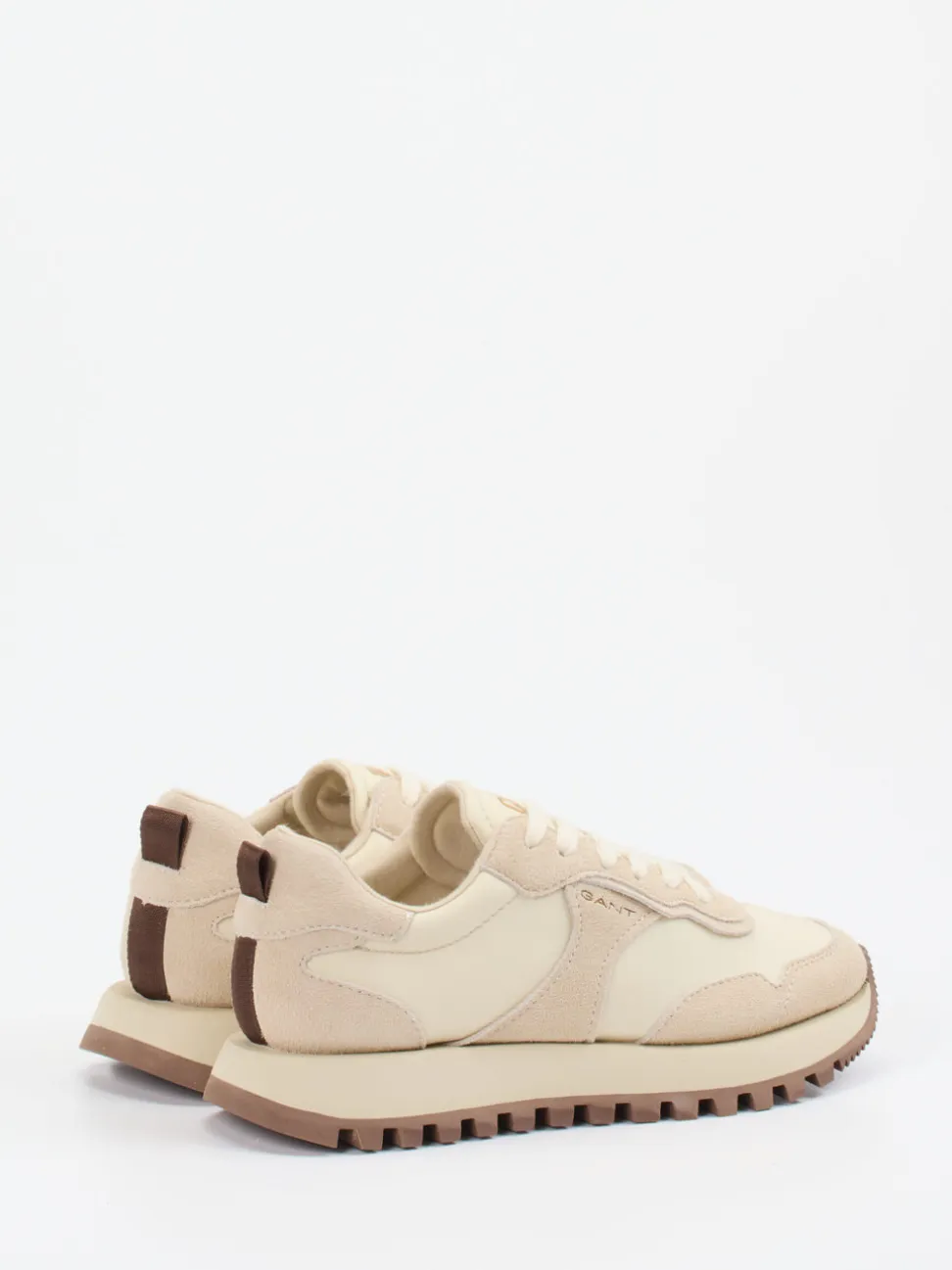 Gant – Retro-Sneaker aus Veloursleder und Textil beige