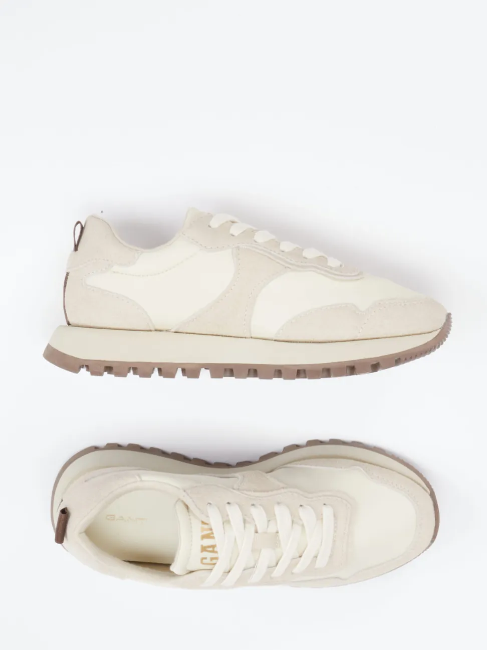 Gant – Retro-Sneaker aus Veloursleder und Textil beige
