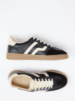Gant – Retro-Sneaker aus Velours- und Glattleder Schwarz
