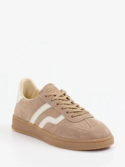 Gant – Retro-Sneaker aus Veloursleder sandbeige
