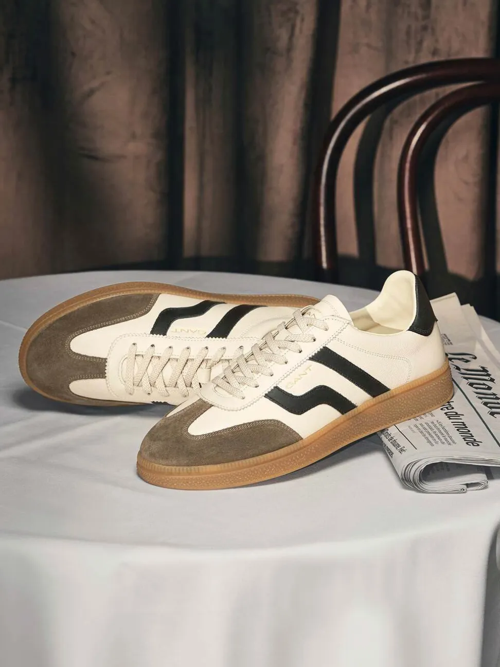 Gant – Retro-Sneaker aus Veloursleder in Beige