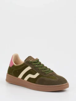 Gant – Retro-Sneaker aus Veloursleder olivgrün