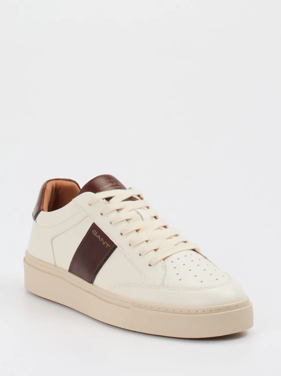 Gant – Sneaker aus Kalbleder in Cremeweiß