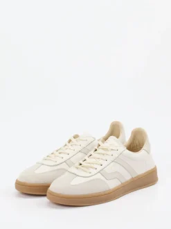 Gant – Sneaker aus Leder und Velours in Beige