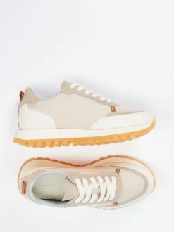 Gant – Sneaker aus Textil und Veloursleder Beige