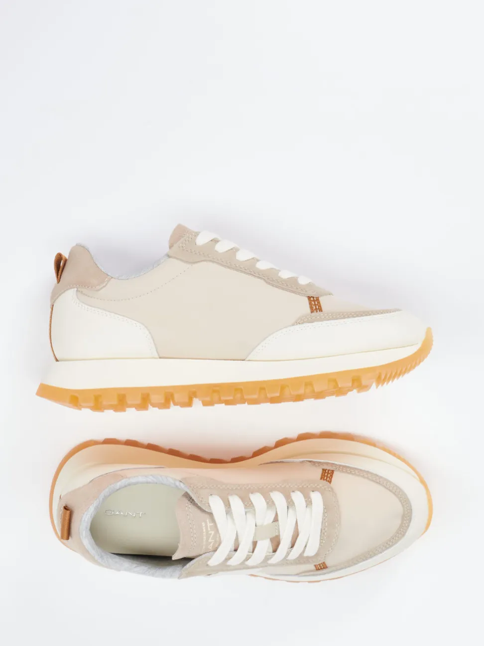 Gant – Sneaker aus Textil und Veloursleder Beige
