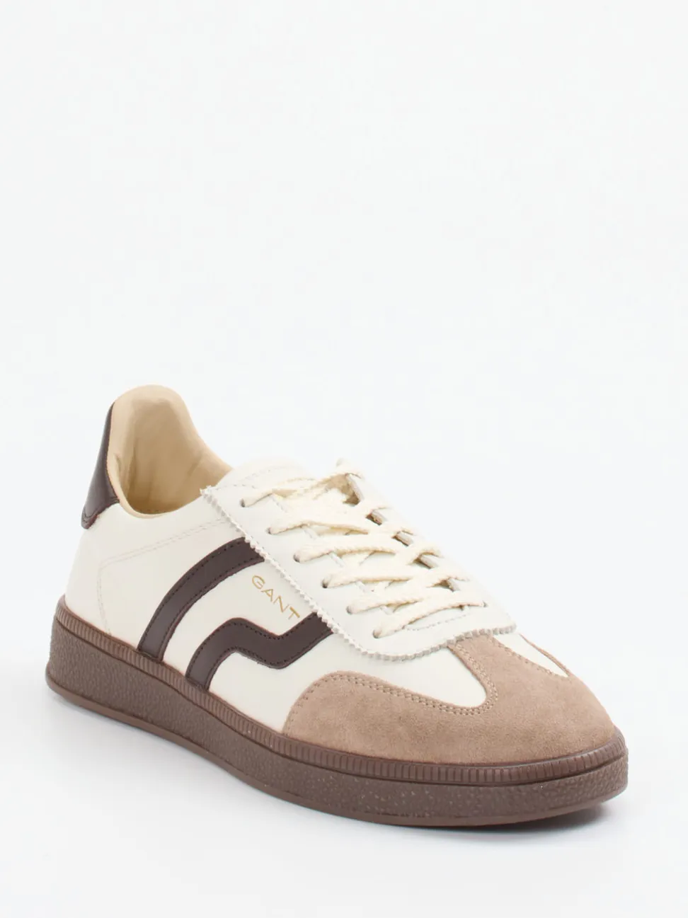 Gant – Sneaker aus Velour- und Glattleder cremeweiß