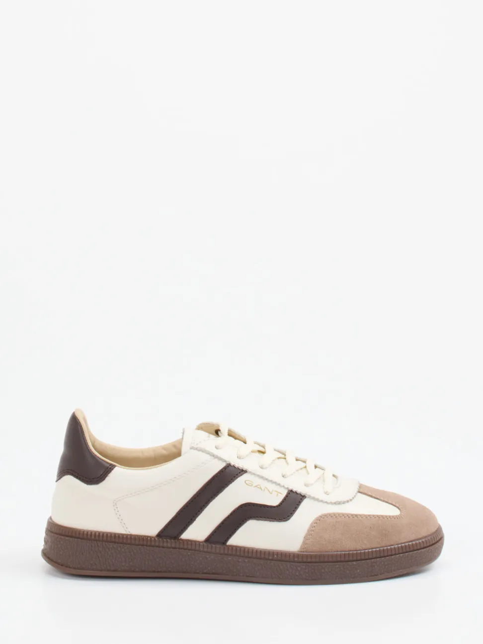 Gant – Sneaker aus Velour- und Glattleder cremeweiß