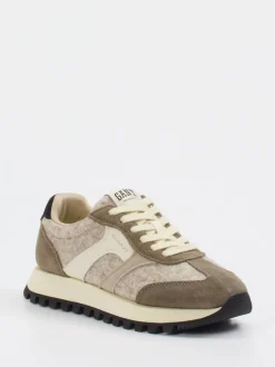 Gant – Sneaker aus Veloursleder und Textil taupe