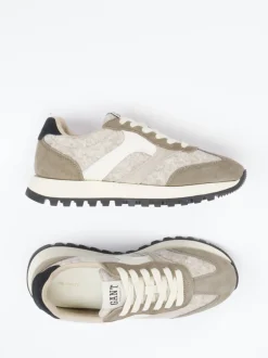 Gant – Sneaker aus Veloursleder und Textil taupe