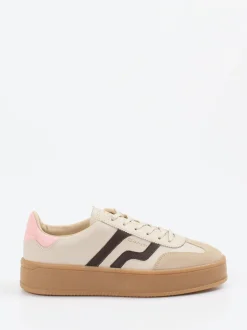 Gant – Sneaker aus Veloursleder in Beige