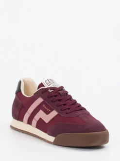 Gant – Sneaker aus Velour/Textil in Bordeauxrot