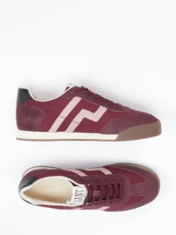 Gant – Sneaker aus Velour/Textil in Bordeauxrot