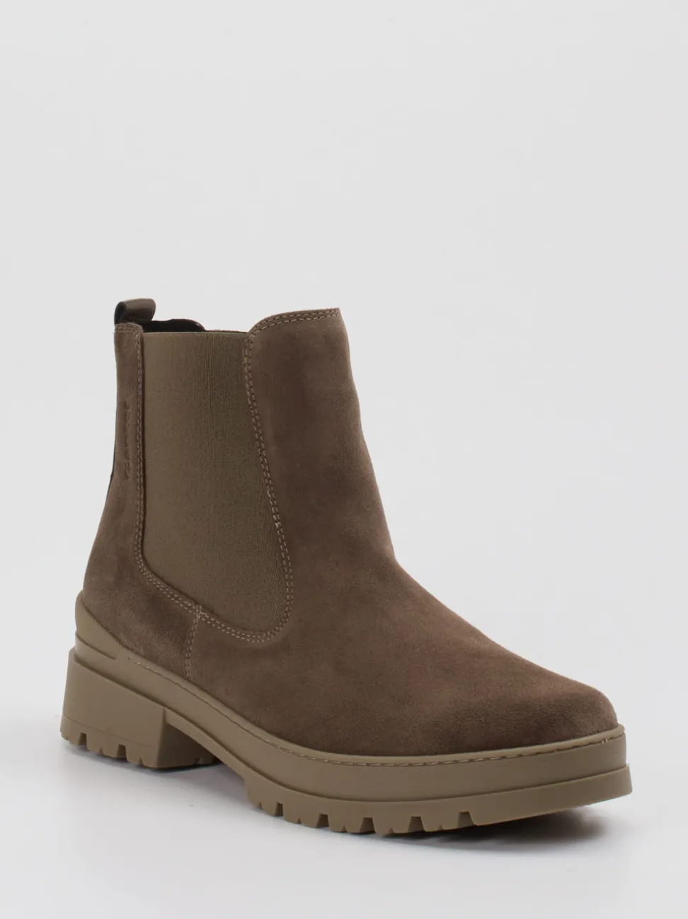 Ganter – Chelsea Boots aus Veloursleder taupebraun