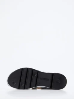 Ganter – Klettsandalen aus Metallicleder silberfarben