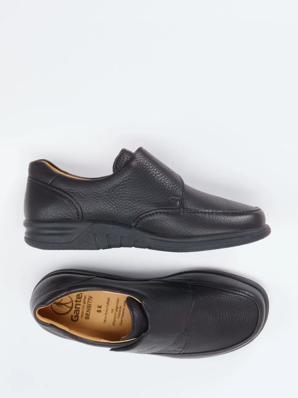 Ganter – Klettslipper aus Kalbleder Schwarz