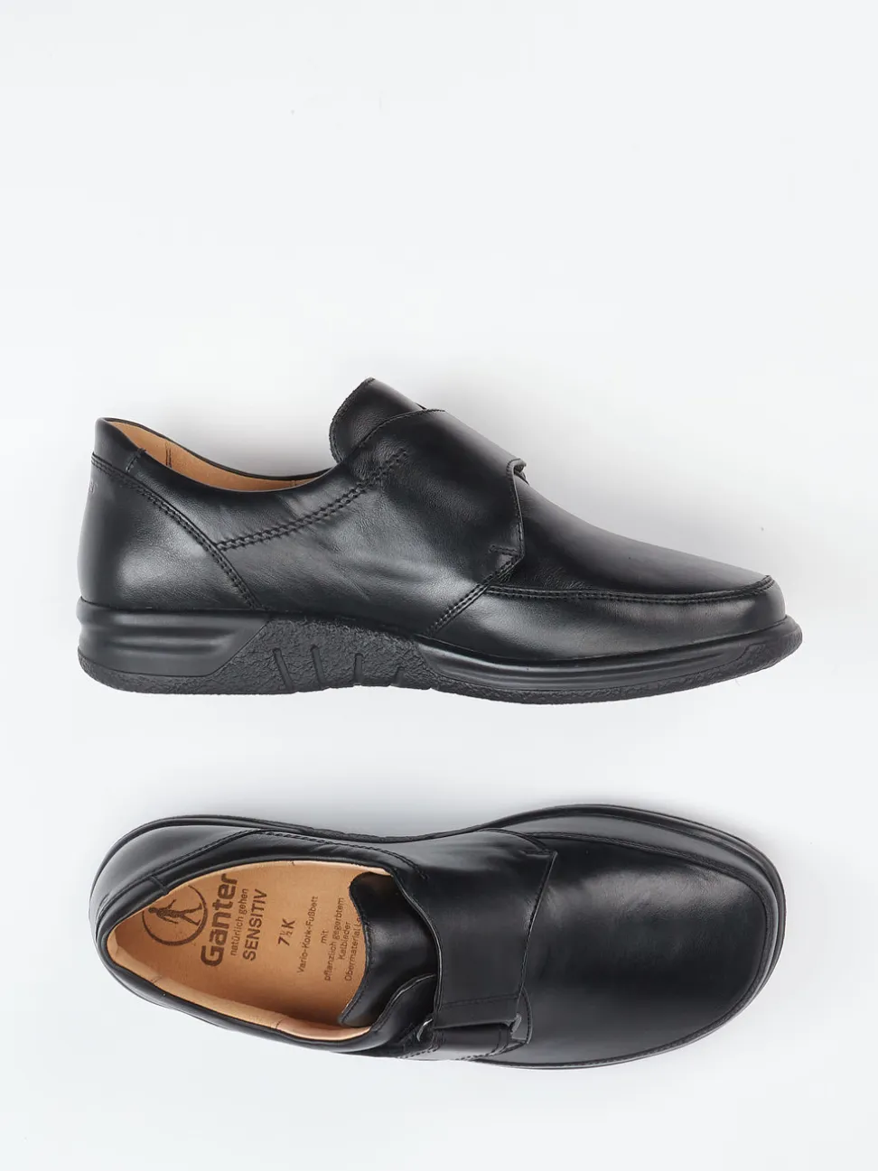Ganter – Klettslipper aus Kalbleder schwarz