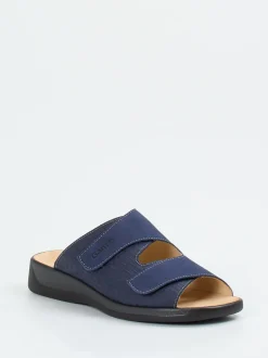 Ganter – Komfort-Pantolette aus Nubukleder marineblau