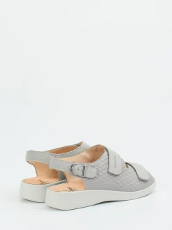 Ganter – Komfortsandale aus Nubukleder hellgrau