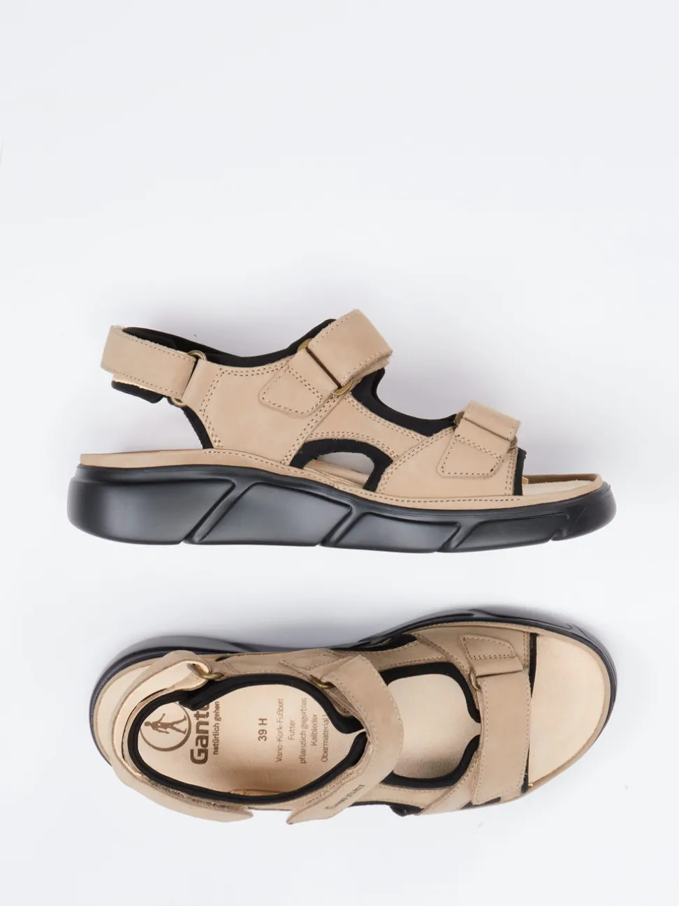 Ganter – Komfortsandale aus Nubukleder beige