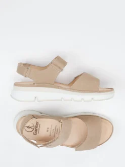 Ganter – Komfortsandale aus Nubukleder Beige